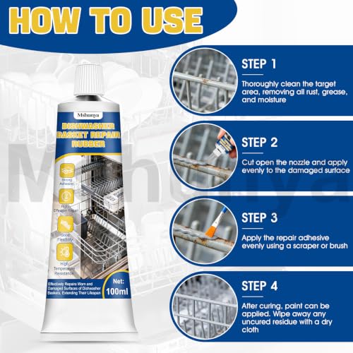 3.38 Oz Dishwasher Rack Repair Kit, High Low Tempe