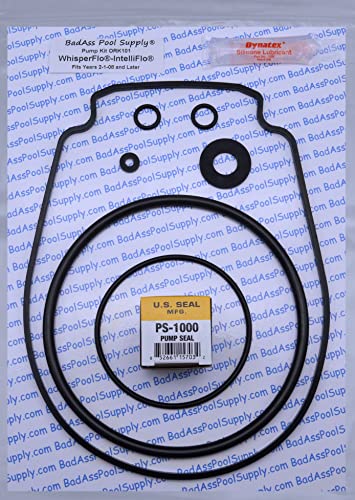 BadAss Pool Supply O-Ring Rebuild Repair Kit for Pentair WhisperFlo/IntelliFlo, Black Gasket, for Pumps Built 2-1-2008 and Later. This Includes the #1 Choice of Shaft Seals from US Seal Mfg.