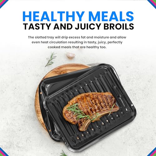 Broiler Pan for Oven Nonstick Porcelain Coated - 1