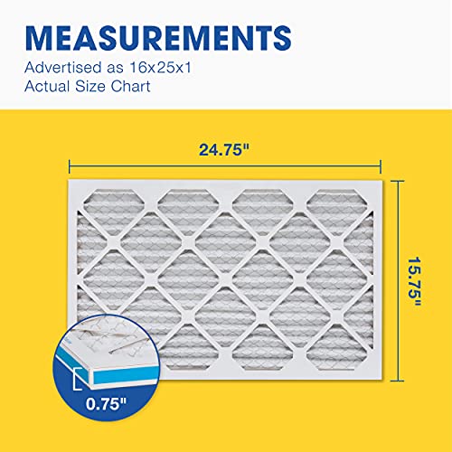 Aerostar Air Filter 16x25x1 MERV 8 AC Filter, HVAC, Furnace Filter, 4 Pack