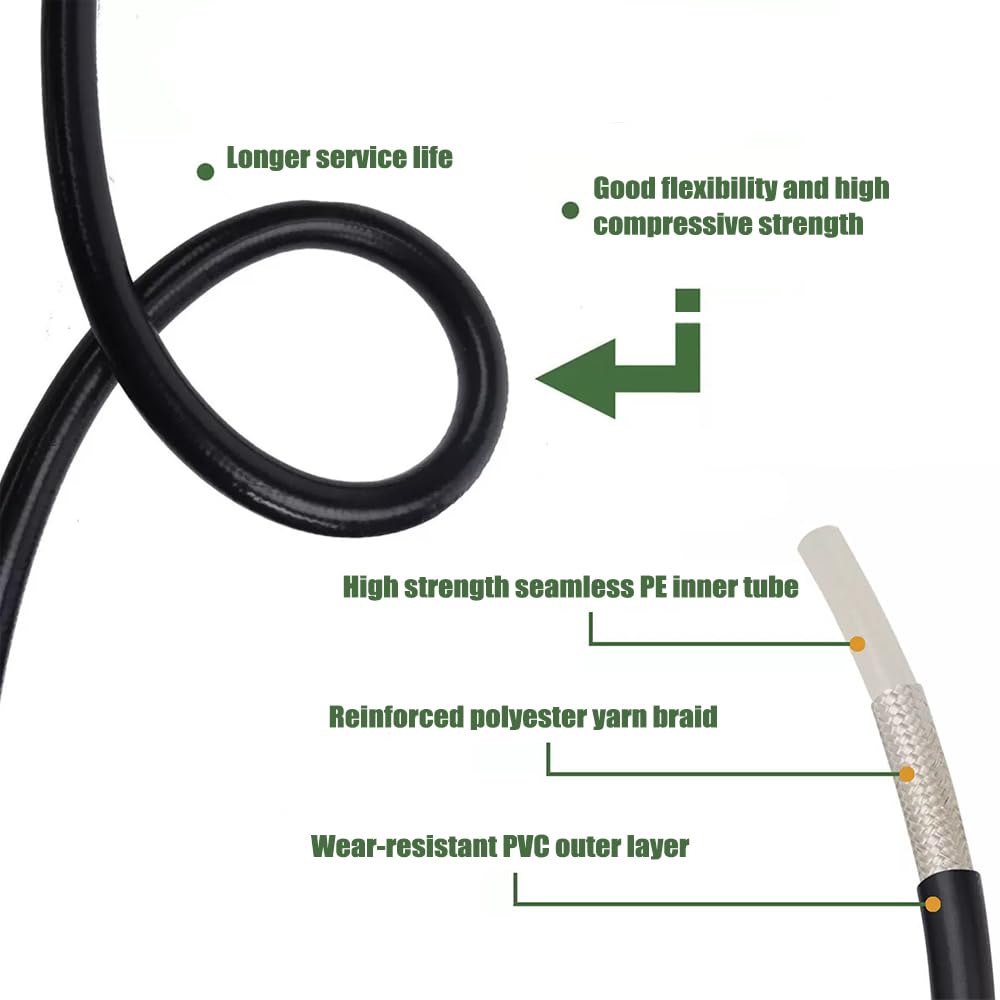 3/8" Pressure Washer Hose, 20FT Power Washer Hose High Pressure Hose Replacement Hose 3/8 Inch Quick Connect for Power Washer