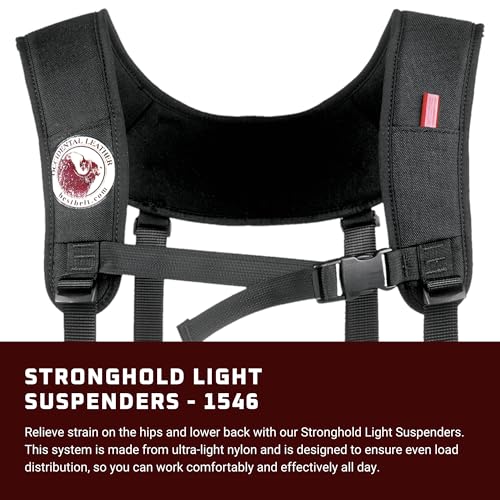 Occidental Leather Stronghold Light Suspenders - Ultra-Light Industrial Nylon Suspension Set - Includes Convenient Pockets - Made in USA