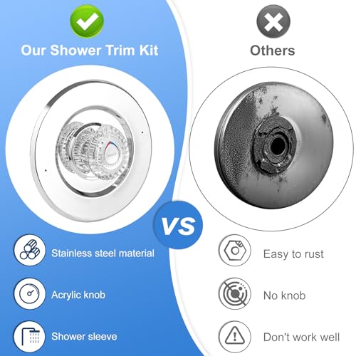 T470 Shower Trim Kit Compatible with Moen Chateau, Chrome Shower Handle Set