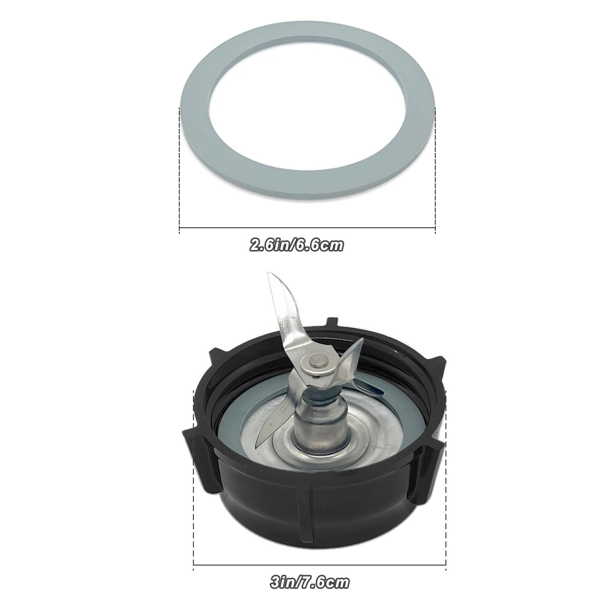 for Oster Blender Replacement Parts Blender Ice Crusher Blade with Jar Base Cap Coupling Stud Slinger Pin and 2 Rubber O Ring Sealing Ring Gasket