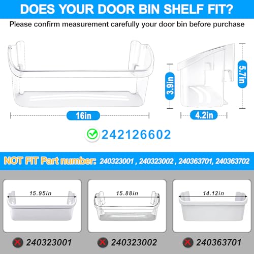 UPGRADED 242126602 Refrigerator Door Bin for Frigi