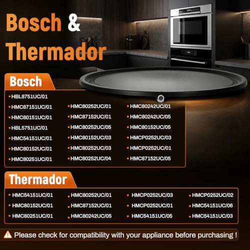 00795449 Turntable Tray for Bosch Thermador Microwave Ovens – Metal Black Plate Replacement Replaces 795449, 4163342, AP5953661, PS10061150