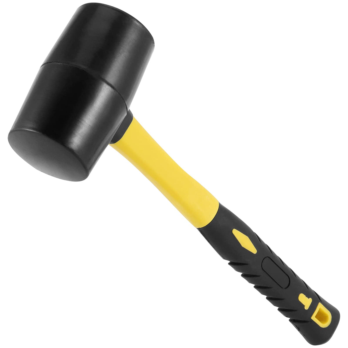 3 PCS 16 OZ Black Rubber Mallet Hammer, Rubber Mallet with Non Slip Handle for Camping, Woodworking and Flooring