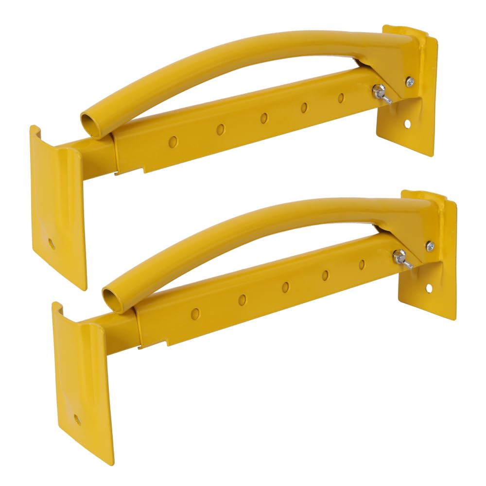 Luxebough Masonry Tools, Adjustable Brick Tongs for Bricks Lifting Carrying, Heavy-Duty Steel Brick Tong Lifter, 26-3/8in Max Width, Powder-Coated Yellow, Professional Upgrade, 2 Pack
