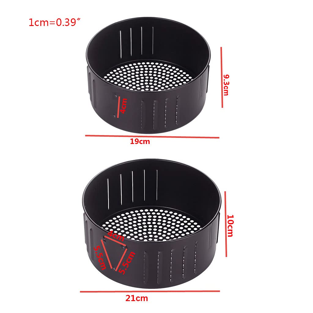 YILIANLIN 2.6L 3.5L Non-stick Air Fryer Basket Baking Drain Oil Frying Accessories Kitchenware Air Fryer Basket Replacement Power Air Fryer Xl, Black