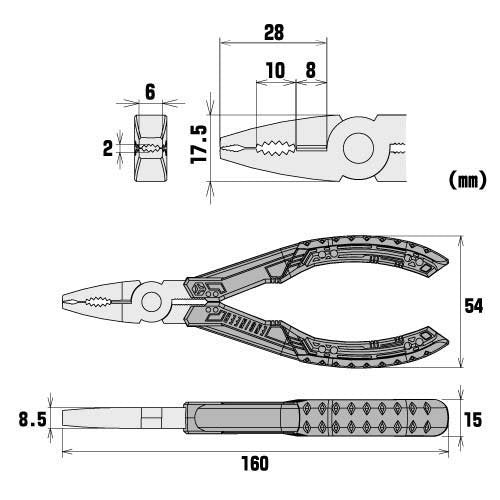 ENGINEER PZ-58 Screw Removal Pliers Stripped Screw Extractor
