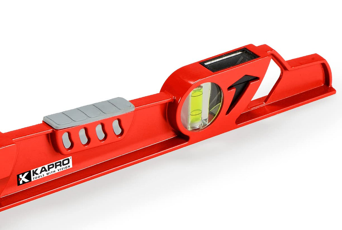 Kapro - 920 Shark Mason’s Level - With Plumb Site - For Masonry, Tilework & Construction - Features Strike Pads & VPA Certified Vials - Cast Aluminum - 32"