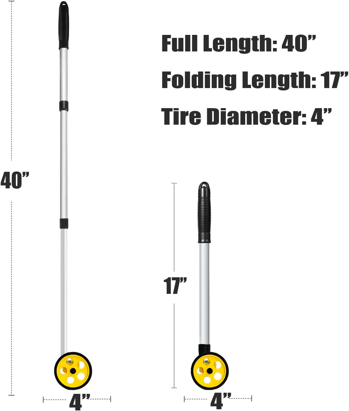 Zozen 4-Inch Measuring Wheel in Feet and Inches, One-Key to Reset