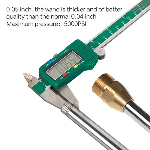 Sooprinse Pressure Washer Wand,Stainless Steel Quick Connect Lance,Replacement Spray Wand,16",5000PSI