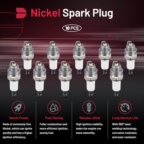 BDFHYK 5574 universal Spark Plugs Compatible with Universal engine for garden machines, lawn mowers, trimmers, etc. Replacement for BPMR8Y Set of 10
