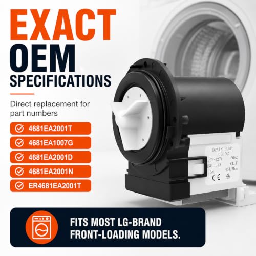 4681EA2001T Drain Pump OEM Replacement for LG Washer,Spring Expansion Tool