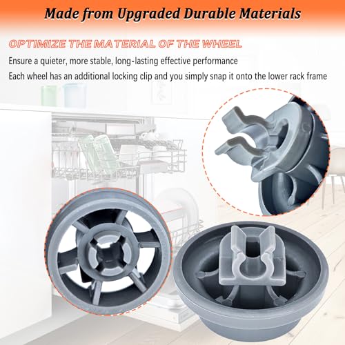 4581DD3003B Dishwasher Lower Rack Wheels 4581DD3003C for LG Dishwasher Lower Dishrack Roller Assembly Replacement Parts 4581DD9002B, PS3523051, PS12075858 (4Pcs)