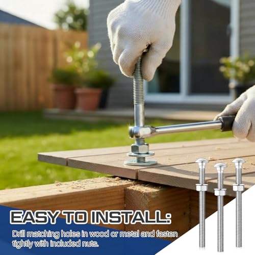 Otoolling 1/2" X 6" 30 Pack Galvanized Carriage Bolt Kit