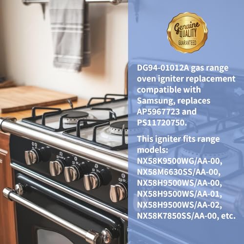 DG94-01012A Gas Range Oven Igniter Replacement AP5967723 DS039KX 4011538 Oven Bake Igniter Compatible with Sam-sung Oven Range Stove NX58H95, NX58H99, NX58J, NX58K, NX58M