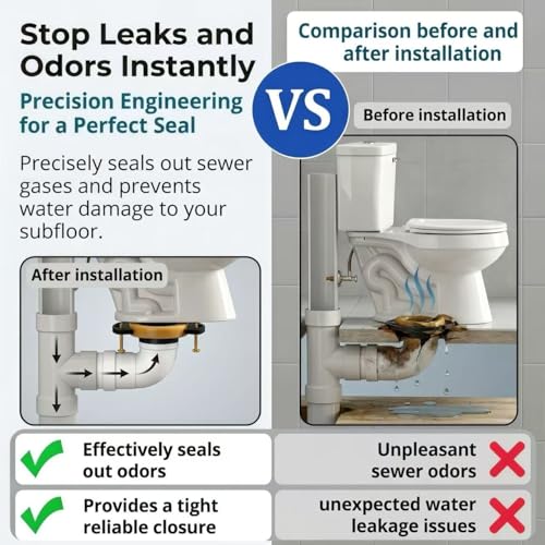 Toilet Flange Repair Kit with Wax Ring for Toilets Install or Leaking Toilet Wax Ring Replacement Kit Include Mounting Hardware Fits 3-inch or 4-inch Waste Lines