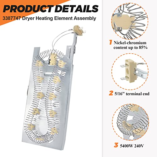 2026 UPGRADE 3387747 WP3387747 W11344457 Dryer Hea