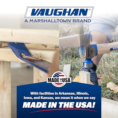 VAUGHAN Bricklayer Hammer, 16 Oz, Masonry Hammer, Assembled in the USA