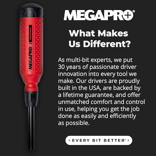 Megapro Tamperproof Security Screwdriver Set, Multi-Bit Screwdriver with ¼” Hex Shaft, Hex Pin, Spanner, Torx Pin, Compact Security Bit Set (The Original)