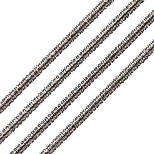 Aiwaiufu 48 Inch Stainless Steel Threaded Rods, 3/8"-16 Fully All Threaded Rods (Pack of 4)