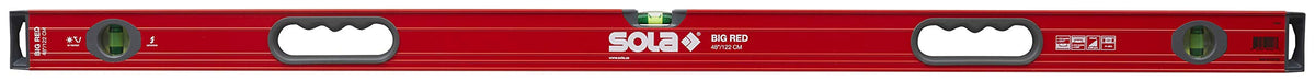 SOLA LSB48 Big Red Aluminum Box Beam Level with 3 60% Magnified Vials, 48-Inch, Non-magnetic