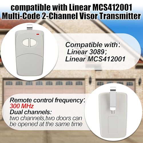 Kingdder 2 Pcs 2 Channel Gate Opener Compatible with Multicode Linear