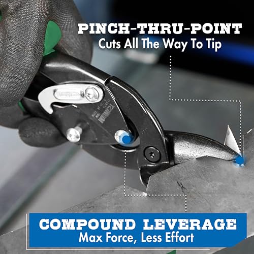 MIDWEST Blackout Aviation Snips, Right Cut Offset, Tin Snips