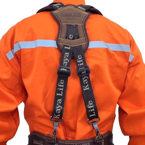 HW GLOBAL Tool Belt Suspenders for Men with Phone Pouch and Belt Loops