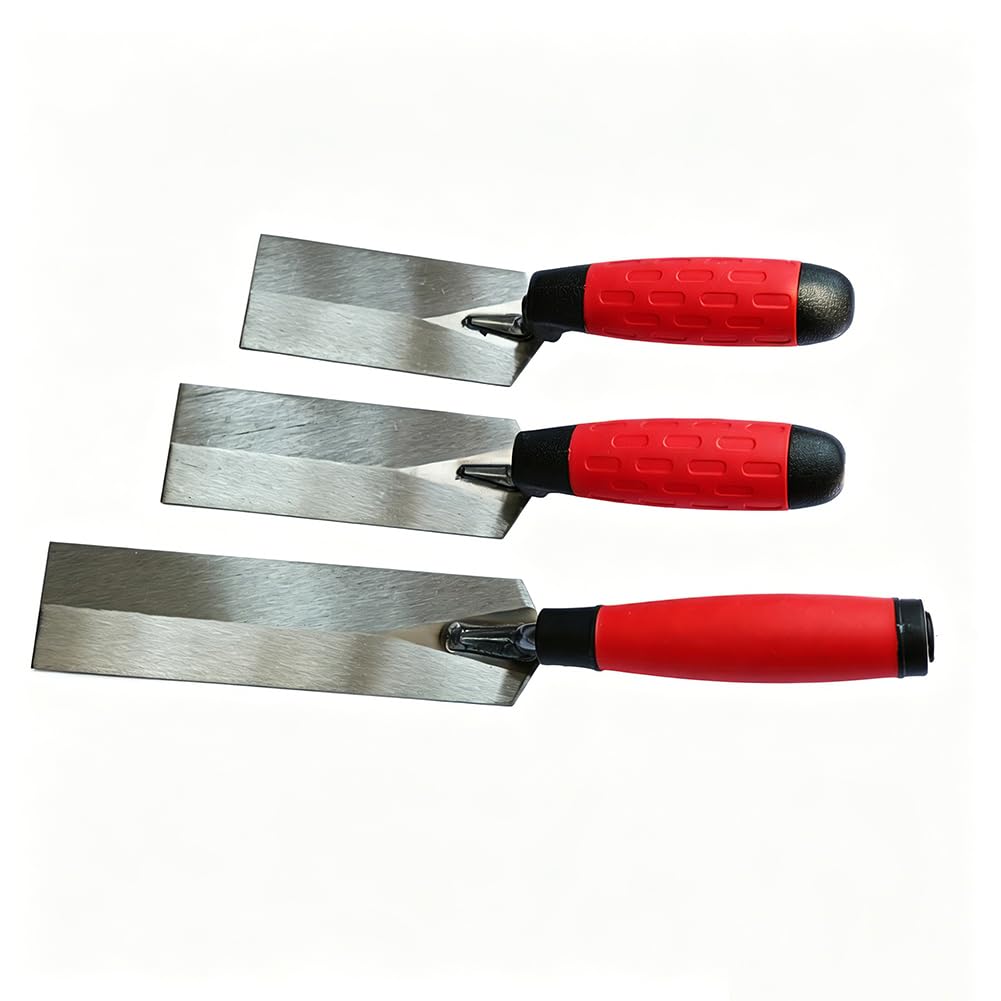 3 Pack Industries Margin Trowel Set, 8"x2"; 6"x2"; 5"x2" Professional Masonry Flooring Tool for Concrete, Cement, Tile