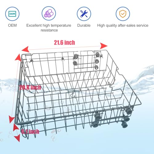 DD82-01385B A/S Middle Dishwasher Rack Replacement for Samsung DW80R2031US, DW80R2031UG, DW80N3030US, DW80N3030UB, DW80N3030UW, DW80M2020US Series– 21.6”x20.8” Upper/Center Dishrack Assembly