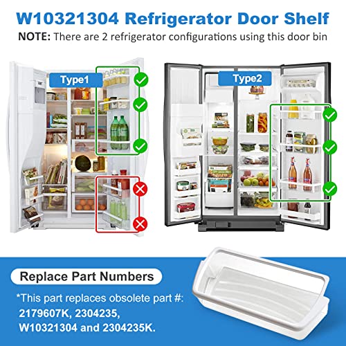 2 PACK Upgraded W10321304 Refrigerator Door Shelf Replacement Compatible with Whirlpool Fridge Door Bin WRS325FDAM01 WRS325FDAM02 WRS325FDAM04 ED5FVGXWS07 - Replace WPW10321304 AP6019471 2179574