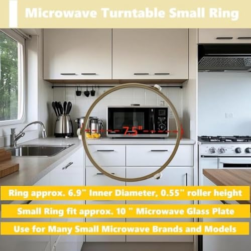 Small Microwave Turntable Support Guide Ring Compatible for GE, Emerson, Magic Chef, Hamilton Beach 252100500497, HB-P90D23, HB-P90D23A, HBP90D23, EM925AKS-P1, EM925AJW-P2, MW7302B, Y45 610