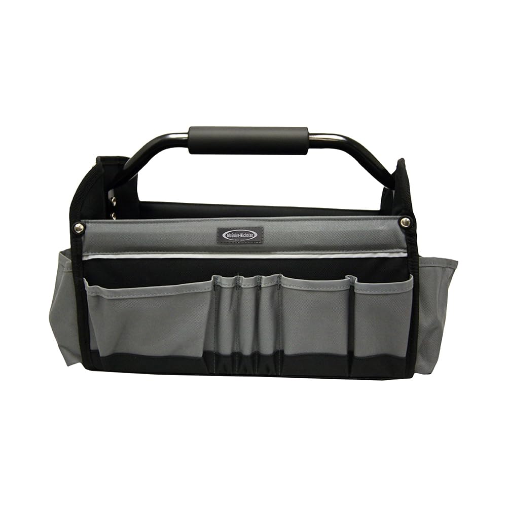 McGuire-Nicholas 15" Collapsible Tool Tote, Grey and Black Tool Tote Bag, 22015