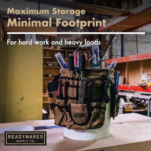 Readywares Tool Bucket Organizer, Waxed Canvas 5 Gallon Bucket Organizer