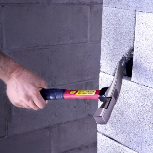 IVY Classic 15024 24 oz. Fiberglass Brick Hammer with Power Pro Grip Handle, Silver, Black
