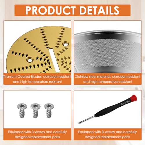 BR-3/BR-1 Juicer Mesh Filter Basket （No Base）Compatible with Breville Juice Models BJE510XL,BJE820XL,JE98XL, BJE200XL, With Mesh Strainer Bowl, Blade, Screws & Wrench,Easy to Replace
