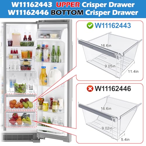 UPGRADED W11162443 Refrigerator Crisper Drawer For