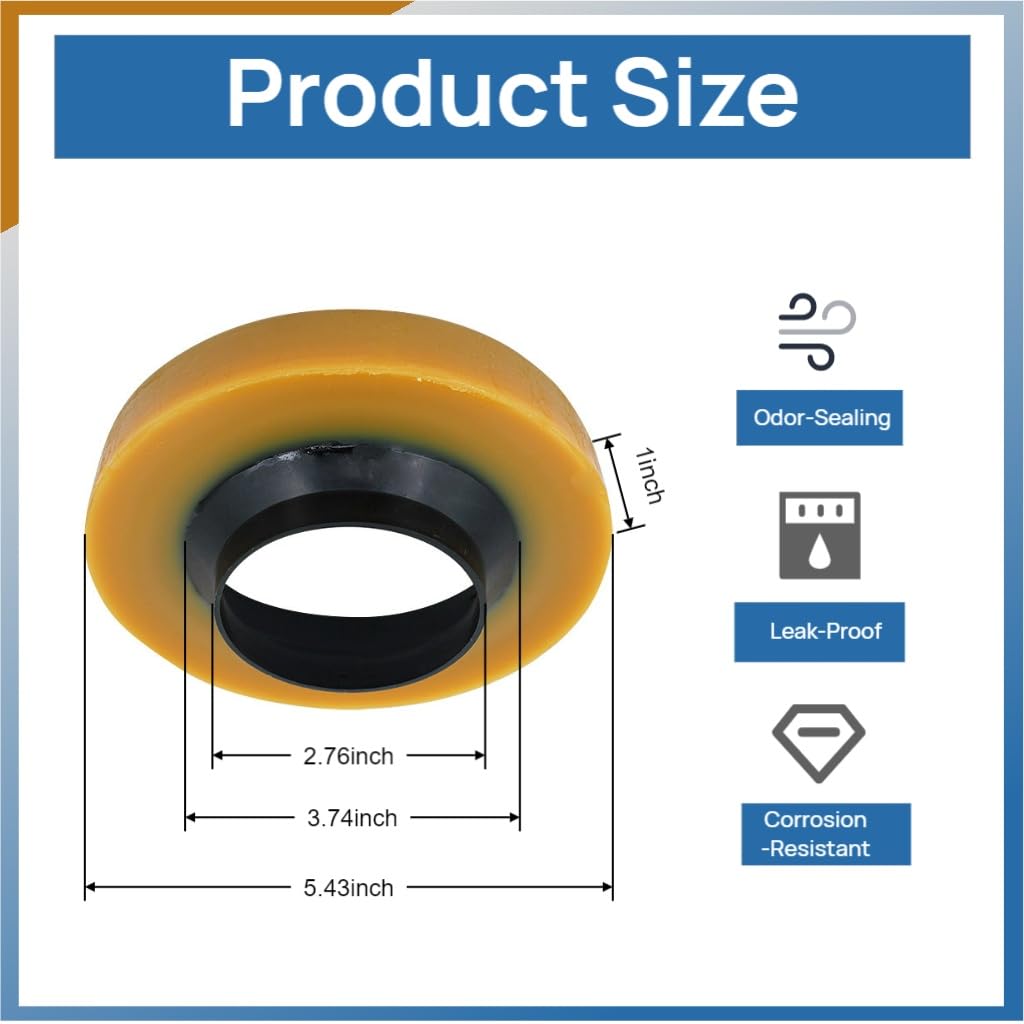 12 Pack Thick Toilet Wax Ring, Universal Wax Ring for Toilet Installation, Heavy-Duty Toilet Wax Rings and Toilet Bowl Wax Ring Seal, High-Density Wax Gasket for 3"/4" Drains