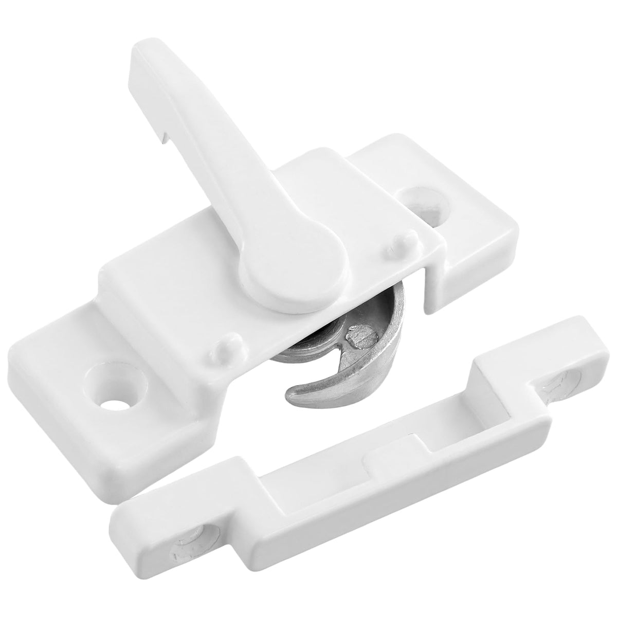 FUNSUEI 10 Pack Cam Action Sash Locks, Window Sash Locks and Keeper, Sliding Window Sash Lock Diecast Latch Lock, 2.1 Inch Lock Hole Center with Screws for Single and Double Hung Vinyl Windows