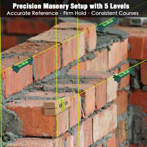 Konvixon 540 FT Masonry String Line with Reel, Post Level & 5 Line Levels