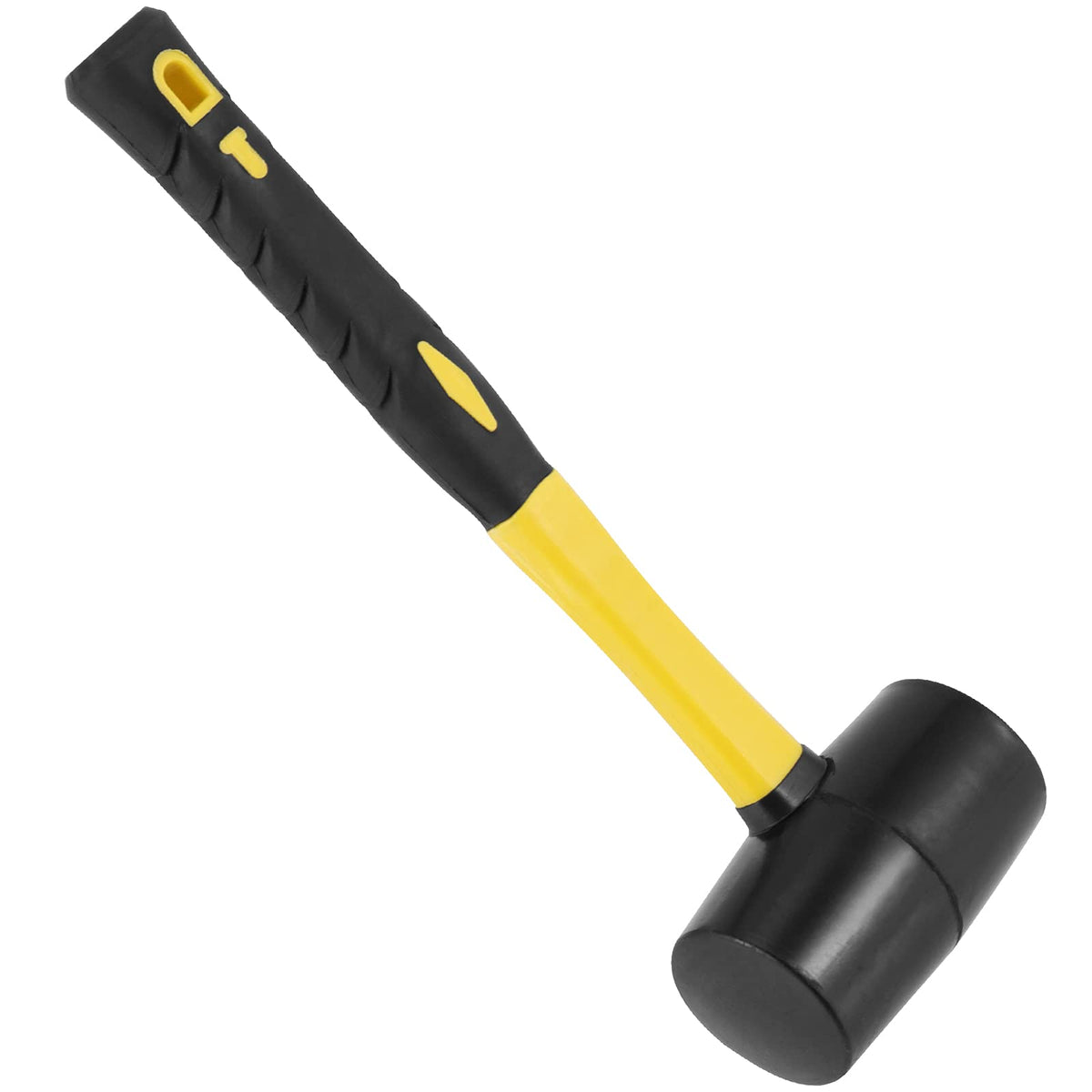 3 PCS 16 OZ Black Rubber Mallet Hammer, Rubber Mallet with Non Slip Handle for Camping, Woodworking and Flooring