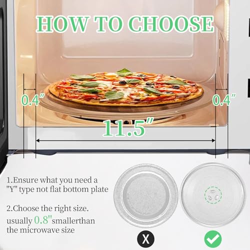 11.5" Universal Microwave Plate Replacement Glass Turntable| Fits LG, GE, Panasonic, Frigidaire, Farberware & More