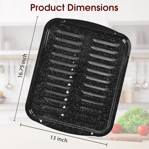 VANKUTL Broiler Pan for Oven – 16.75"×13" Non-Stic