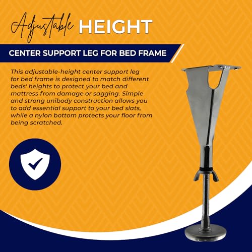 Kings Brand Furniture Adjustable Height Center Support Leg - Bed Frame Feet for Center Support Legs - Replacement Metal Bed Slat Support Leg, Set of 3