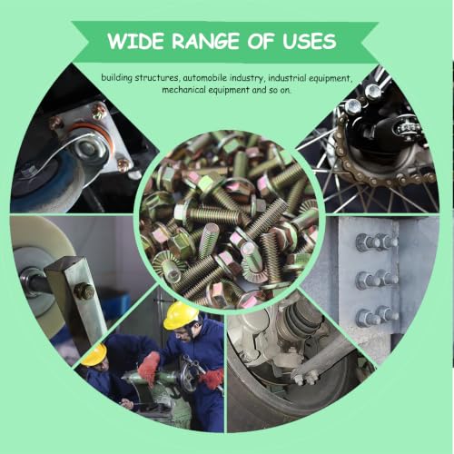 JVSRM 404Pcs Class 10.9 Metric Flange Bolts Kit - M6 M8 M10 (12-30mm)