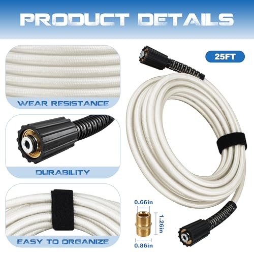 25FT Pressure Washer Hose for Ryobi Power Washer Hose