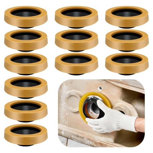 12 Pack Thick Toilet Wax Ring, Universal Wax Ring for Toilet Installation, Heavy-Duty Toilet Wax Rings and Toilet Bowl Wax Ring Seal, High-Density Wax Gasket for 3"/4" Drains